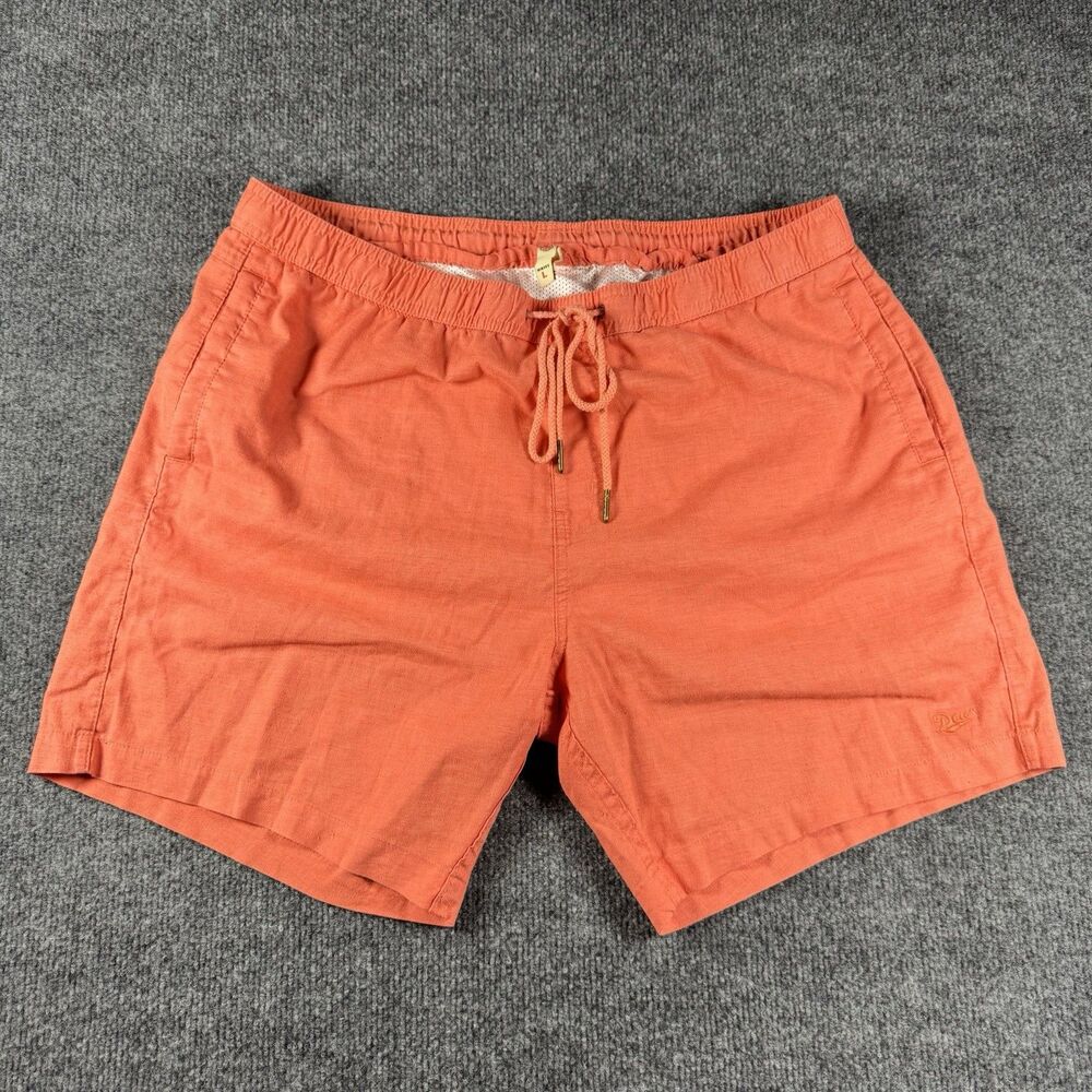Deus Ex Machina Glide Swim Shorts Men's Size Large Mandarin Orange Mesh Lining